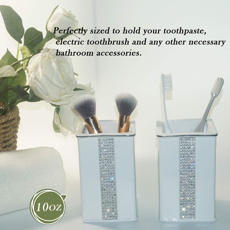 CAAHANJIA Bathroom Accessories Set 4 Pcs-Ceramic Gift Set Soap Dispenser