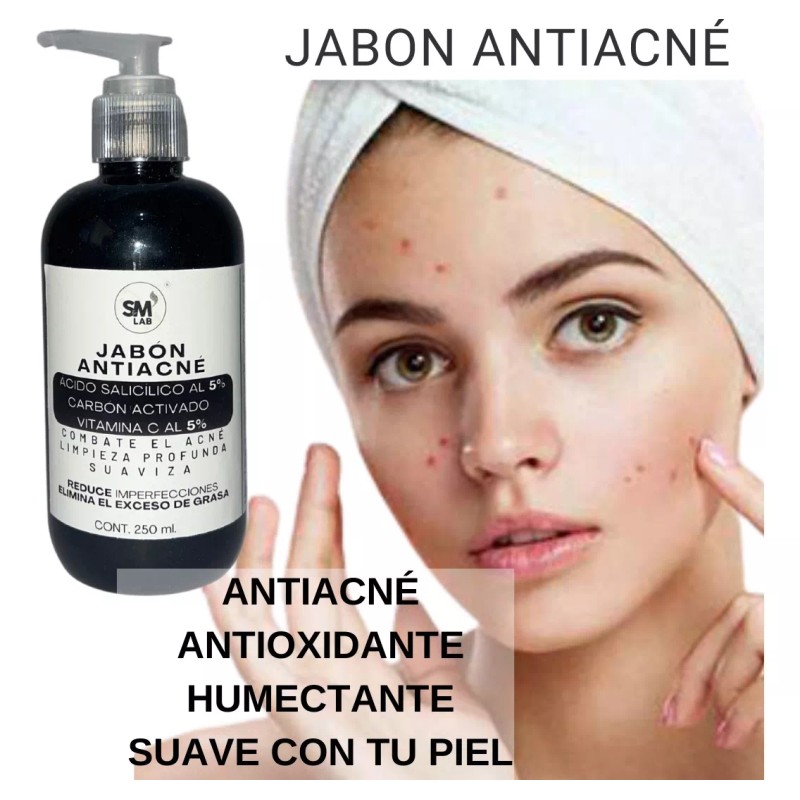 Sm Lab Jabón Antiacné + Ácido Salicílico/carbón Activado/vitamina C