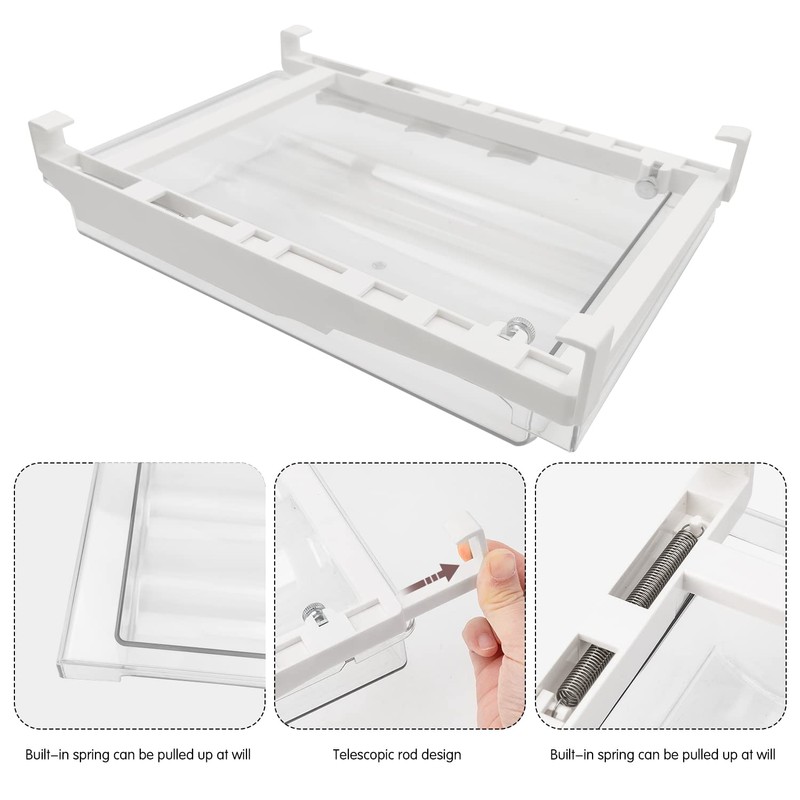 Drawers, Egg Holder, Extendable Fridge Drawer, Space for 18 Eggs,