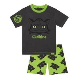 How To Train Your Dragon Schlafanzug Kurz, Toothless Schlafanzüge Für Jungen, Drachenzähmen Leicht Gemacht DREI Schlafanzug Jungen Für Den Sommer, Schwarz 122
