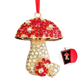 Ushinemi Mushroom Ornaments for Christmas Tree, 2024 Mushroom Hanging Ornament for Tree Decor, Sparkles Mushroom Keepsake Gifts for Mom Grandma Women Girls Sisters