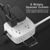 YISHU 6FT Surge Protector Power Strip 8 Outlets 4 USB