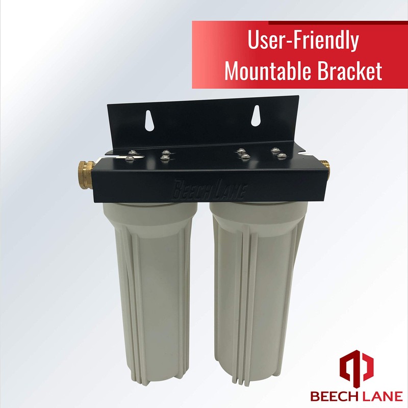 Beech Lane External RV Dual Water Filter System, Leak-Free Brass