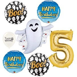 Ultimate Fun Spooky Ghost 5th Birthday Party Event Decorations Bouquet of Balloons
