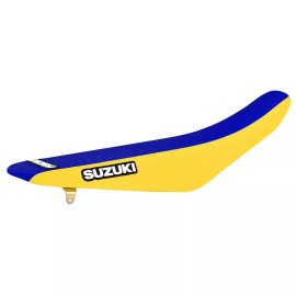 Enjoy MFG 1989-1992 RM125 RM250 RM 125 GRIPPER SEAT COVER YELLOW / BLUE TOP STD Logo #146