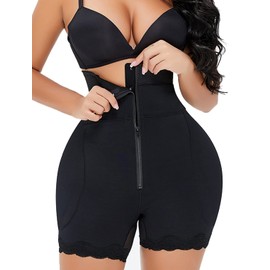 Bslingerie® Women Shapewear Waist Slimmer Butt Lifter Control Panties (Black w/Straps, S)