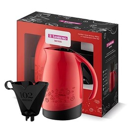 Tribello Pour Over Coffee Maker 20 Oz Camping Thermal Carafe With #2 Pour Over Coffee Dripper set, Keep Water Hot/Cold 6+ Hours Great Camping Coffee Maker set - BPA Free (Red)