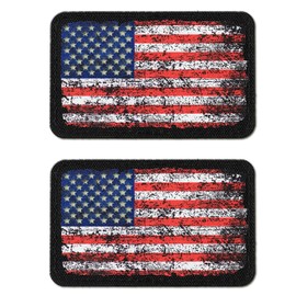 M-Tac Vintage USA Flag Patch 2 pcs - American Flag Patch - Tactical GITD Stars American US Flag Military Uniform Emblem Patches Hook and Loop Fastener (Pack of 2)