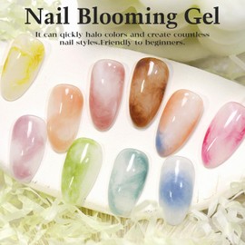 Lavender Violets Lavender Violets Blooming Gel Nail Polish 15ml Clear Blossom UV Gel Polish for Spreading Effect Marble Natural Stone Watercolor Floral Print Soak off Nail Art Design Manicure Gift for Girls A106