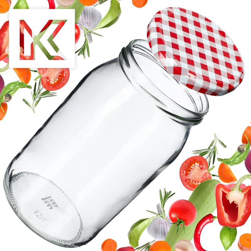 KADAX Preserving Jars 760 ml with fi82 mm Screw Lids,