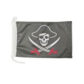 Premium Pirate Flag Boat Flag 8 x 12 Inch Fabric Weight - Printed Heavy Duty with Knit and Loop Nautical Flag of 8 x 12 Inches ( Pirate Flag)