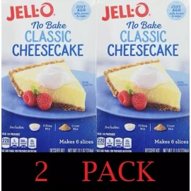 JELL-O 2x Jello No Bake CLASSIC CHEESECAKE Jell-O - 11.1 oz Box - 2 PACK