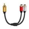 TEKERA RCA Splitter Cable 1 Male 2 Female, Gold Plated