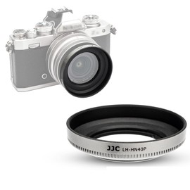 JJC 46MM Screw-in Lens Hood for Nikon NIKKOR Z DX 16-50mm f/3.5-6.3 VR Lens on Z50 - Replaces Nikon HN-40 Lens Hood - Silver