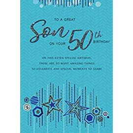 Regal Publishing Modern Milestone Age Birthday Card 50th Son - 9 x 6 inches C80769