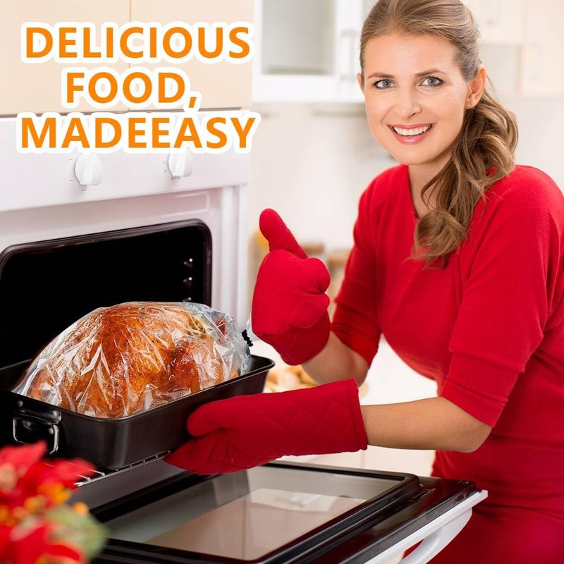 Henyall 24pk Roasting Bags for Oven (Including Ties),Multi-Purpose Cooking Bags