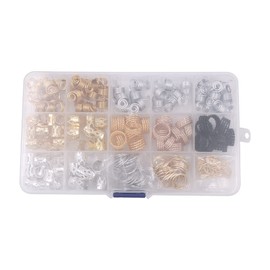 Tiardey 200 Pieces Hair Braid Rings Pendant Hair Accessories for Braids Decorations Aluminium Hair Coil Dreadlocks Accessories with Transparent Box