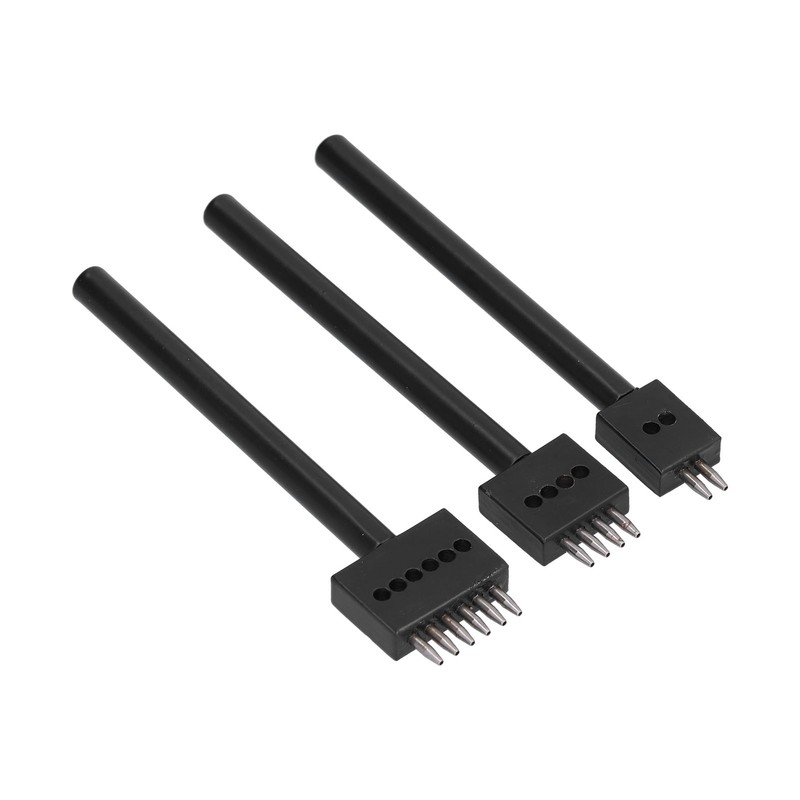 3Pcs Leather Perforated Tool Black Tooth Durable Quick Easy DIY