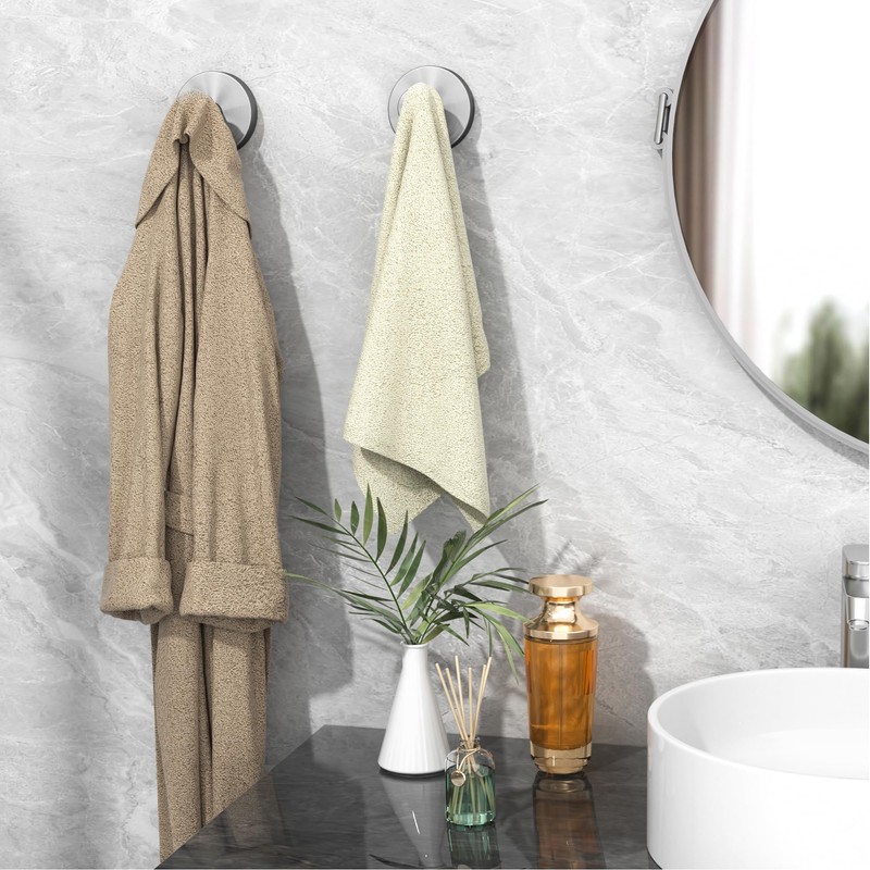 Ninth Five Suction Cup Hooks for Shower, Bathroom Wall Door