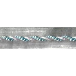 Unbranded 5 Yards 5/32" Light Blue and Iridescent White Twist Cord Trim I1MR2-LB