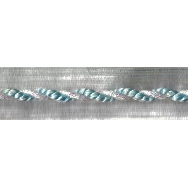 Unbranded 5 Yards 5/32" Light Blue and Iridescent White Twist