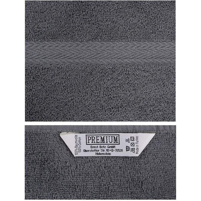 Wash Mitt "Premium" anthracite, 17 x 22 cm, quality 470g/m²