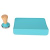 2Pcs Tamping Mat Silicone Coffee Pad with Beech Handle Tamper