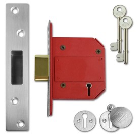 Union UNNY2100SC30 J2100S Strong Bolt BS 5 Lever Deadlock Mortice, Chrome