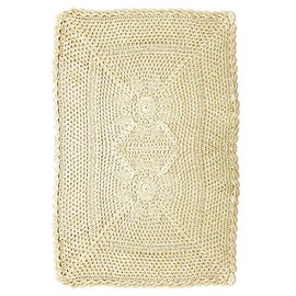 Classic Home Store Floral Crochet Chair Back Cotton Traditional Furniture Antimacassar Cover (Natural)