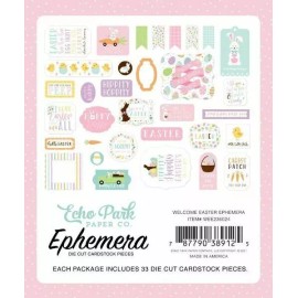 ECHO PARK "WELCOME EASTER"  EPHEMERA DIE CUTS BUNNIES CHICKS SCRAPJACK'S PLACE