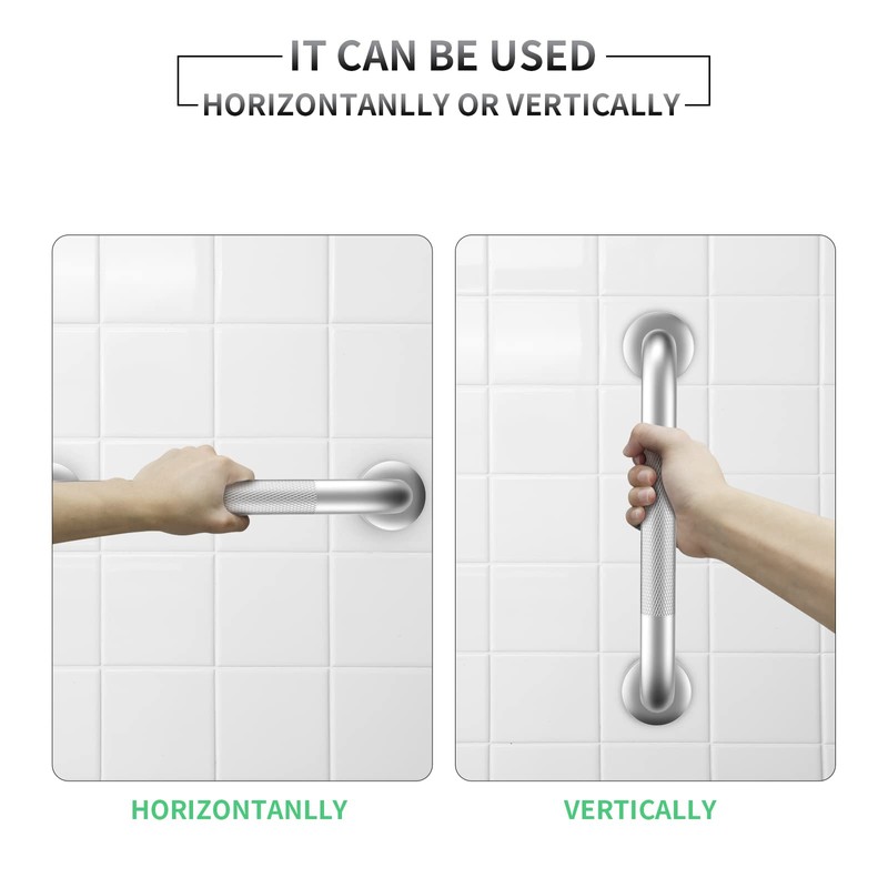 2 Pack 18 Inch Grab Bars for Bathtubs and Showers,