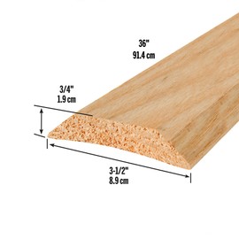 M-D Building Products 11742 3-1/2 in. x 3/4 in. x 36 in. Natural Hardwood Low-Profile Threshold for Doorways