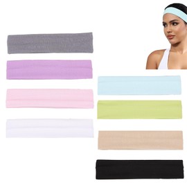 Hair Band Women Pack of 8 Hair Bands 8 Colours Headband Women's Thin Hair Band Non-Slip and Fashionable, Soft and Breathable, Suitable for Sports, Running, Training, Gym