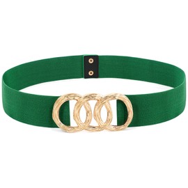 LIMHOO Women's Wide Elastic Waist Belt Fashion Stretchy belt Waistband for Dresses (P19557-Green-XXXL)