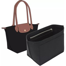 Longchamp Le Pliage 컵 홀더 라지/블랙 롱샹 르 플리지 L 백 핸드백 여성용 정리함 삽입물 착용하기 [Beige-A] Cup Holder Large/Black Longchamp Le Pliage L Handbag Women's Organizer Insert [Beige-A]