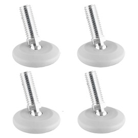 WAGNER Set of 4 Adjustable Foot / Levelling Feet with Ball Joint Diameter 37 mm, Grey, Threaded Screw M10 x 25 mm, Furniture Glides - Plastic Black - Included, Diameter 30 mm - Made in DE - 15434104