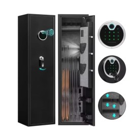 New Large Gun Storage Safe Box Electronic Fingerprint Lock Gun Safe Free ShippingMaterial: cold rolled steel, door thickness: 1mm, Dimension (L x W x H): H1380*W300*D280MM