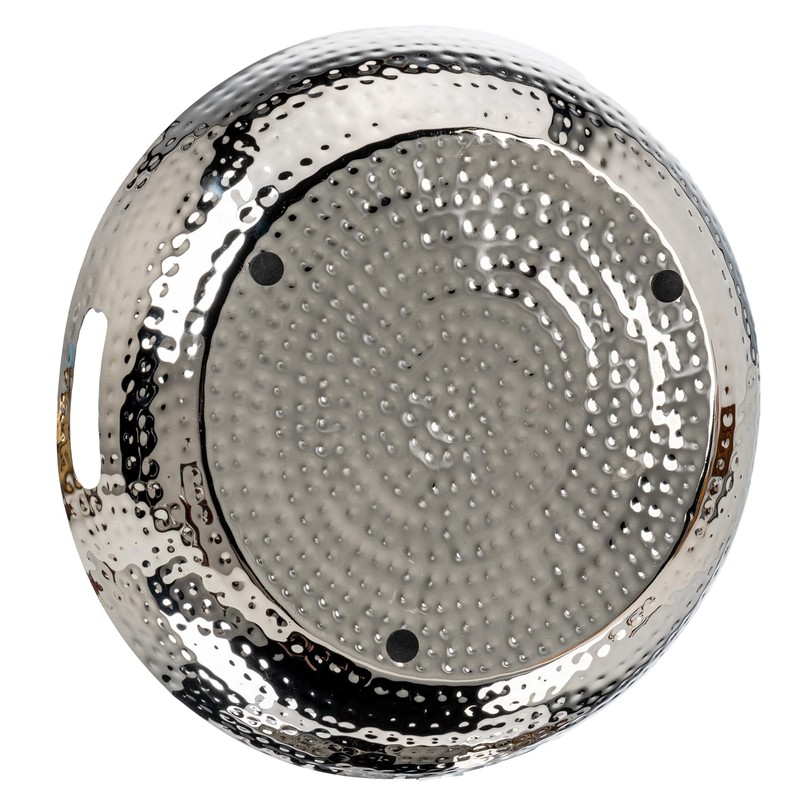MyGift 14 Inch Deluxe Decorative Dish Tray Centerpiece Base, Silver