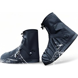ZEZYXUFM Shoe Cover, Waterproof, Anti-slip, Repels Water, Rain, Snow, Mud Protection, Thick, Wear-Resistant, Easy to Put on and Take Off, Rain Shoe Cover, For Commuting to Work or School, Bicycle