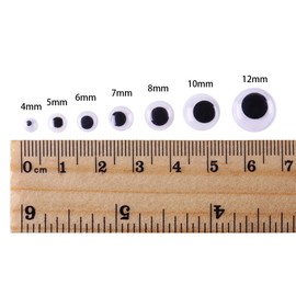 CCINEE Moving Eyes, Eye Parts, Doll Eyes, 0.2, 0.2, 0.2, 0.2, 0.3, 0.3, 0.3, 0.4, 0.4, 0.5, 0.5, 0.5, 0.5 inches (4 mm), 0.2 inches (6 mm), 0.3 inches (8 mm), 0.3 inches