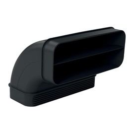 NEFF Z861SB2 Cooker Hood Installation Accessories 90 Degree Flat Channel Elbow in Vertical Configuration with Large Radius Black