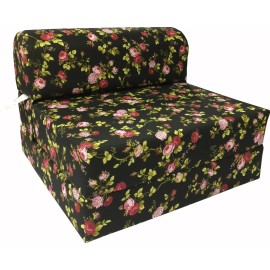 Danfuton Portable Flip Sleeper Chair Folding Foam Beds, Sofa Couches 6x32x70 Rose Black
