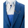 Knighthood Crowned Blue Stone with Hanging Chain Lapel Pin/Brooch Golden