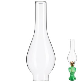 TEHAUX Oil Lamp Glass Cylinder Without Base, Replacement Lampshade for Petroleum Lamp, Transparent Oil Lamp for Vintage Oil Lamps, Transparent Camping Lamp Cover