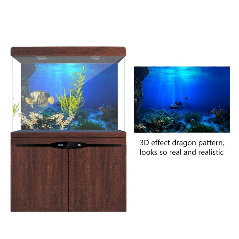 GLOGLOW Aquarium Poster, 3D Effect Underwater Background Sticker Thicken PVC