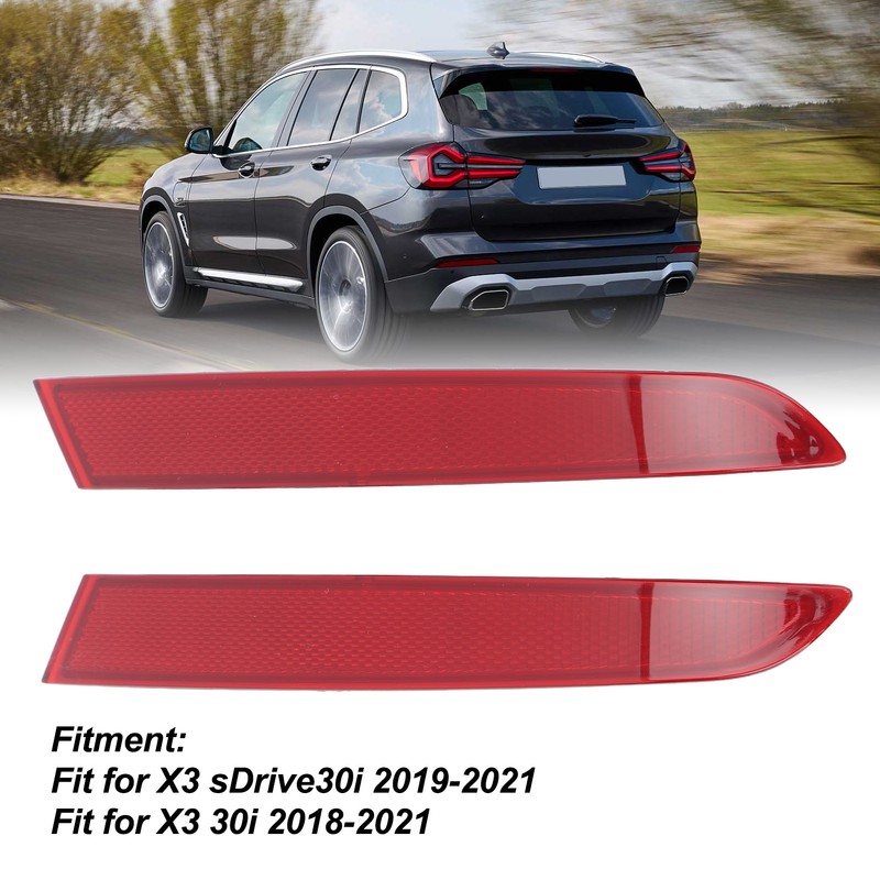 2PCS Rear Bumper Reflector Left Right PMMA ABS 63147419928 for