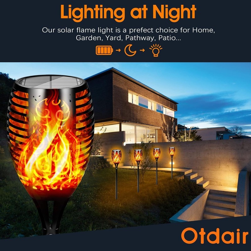 Otdair 96 LED Solar Lights Outdoor Upgraded 6 Pack, 43"