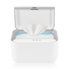 Lionelo BABYBLISS 20W Warmer for Wet Wipes and Small Towels 20W for Babies, Built-in Night Light, 3 Heat Settings, Touch Panel, Keeps Wipes Moist