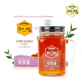 (강원허니원)허니원 벚꽃 벌꿀 핸들컵 500gx1병/전용박스 (Kangwon Honey One) Honey One Cherry Blossom Honey Handle Cup 500g x 1 Bottle / Dedicated Box