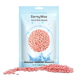 EARAYWAX 1lb Brazilian Waxing Hard Pearl Wax Beads for Sensitive Skin - Face, Eyebrow, Legs Hair Removal at Home (1LB, Rose)